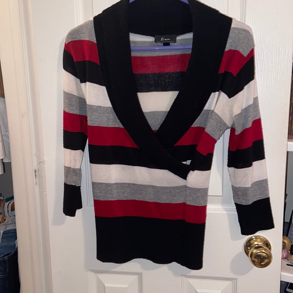 3/4 Sleeve Low-cut Sweater